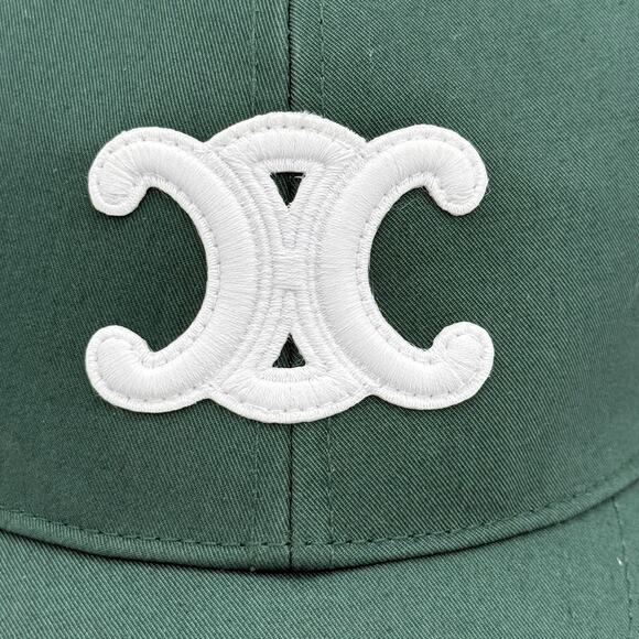 NWT Authentic Celine Triomphe Green Adjustable Baseball Cap - Picture 2 of 10